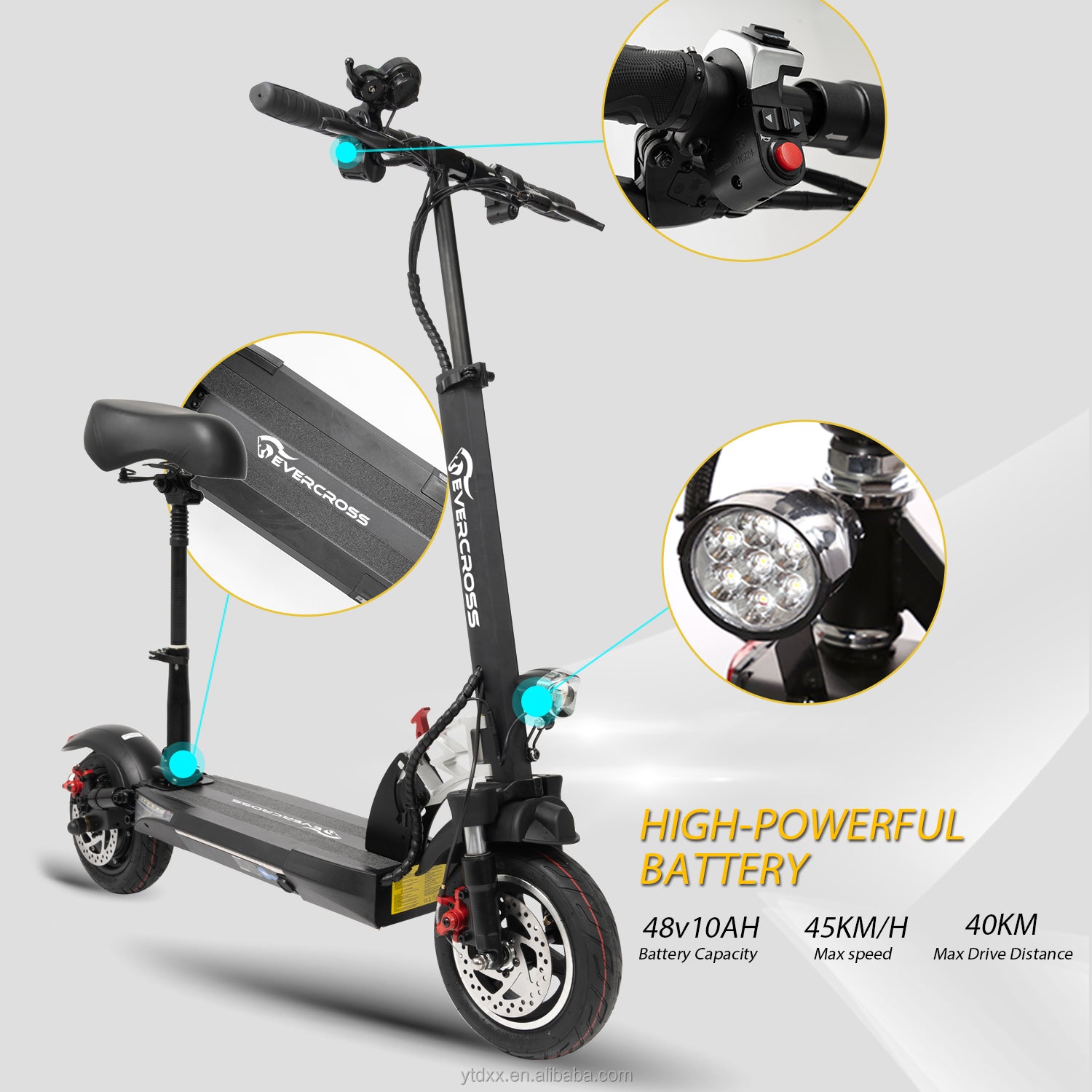 48V 800W Powerful Electric Scooter With Seat (EU)
