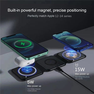 3 in 1 Foldable Magnetic Wireless Charger Pad